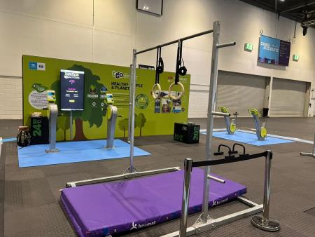 TGO showcase their green outdoor gym concept at Formula E Championships London